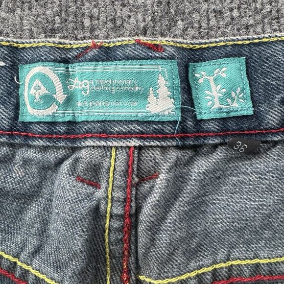 Y2K LRG Denim Jeans Baggy Embroidered Sugar Skull Rare Vintage Size 36 - Picture 7 of 11